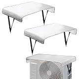 AC Shade for Outside Unit, Air Conditioning Protective Sleeve Patio Awning Canopy UV Rain Snow Protection Sheet AC Unit Covers Outdoor Heat Protection (Silver*2)