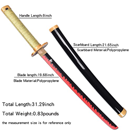 Douzoni Bamboo Demon Slayer Sword , Rengoku Sword ,Tanjiro Sword,Zenitsu Sword ,Anime Original Texture ,Demon Slayer Cosplay And Collection,31Inchs (Tsugikuni Yoriichi-31In) #TOP2