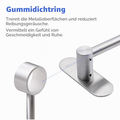 Kelelife Geschirr hängende Rack mit 10 abnehmbaren Haken keine Bohrung, Edelstahl Küche Schiene Pfanne Hanger Wandmontage Organizer für Werkzeuge, Handtücher, Töpfe, Mäntel, Hüte gebürstetes Nickel
