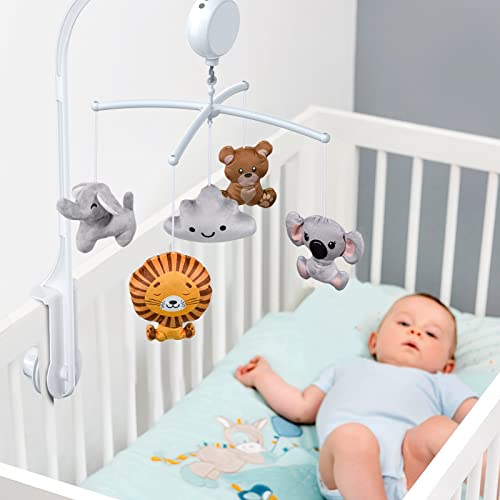 Feisike Crib Mobile With 3 Modes Musical Box,12 Lullabies,Volume Control,Jungle Baby Crib Toy,28 Inches Baby Mobile Arm,Knob Type #TOP2