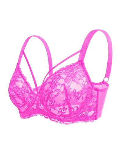Image of HSIA Minimizer Bras for Women Full Coverage, Unlined Lace Sexy Plus Size Underwire Bra for Large Breasts