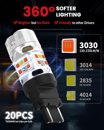 Image of LASFIT 3157 Switchback LED Bulb, 3057 4157 White Amber T3 Series CANBUS Anti Hyper Flash Front Turn Signal DRL Parking Light Over 500% Brighter than Halogen, for Standard Socket Only (2-Pcs)