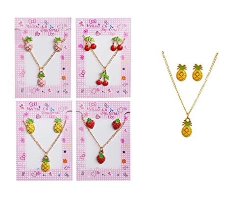 5 Kit Colar E Brinco Conjunto Infantil Para Crianças Atacado