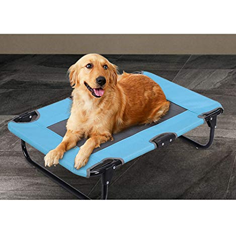 Weeh Elevated Dog Bed Small Medium Pet Cot Folding Portable Cat Dogs Beds With Mesh Cool For Summer Camping Beach Travel (32 Inch) Blue #TOP4