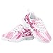 Jeiento Kids School Running Shoes Pink Butterfly Print Tennis Shoes Breathable Running Shoes Walking Shoes Fashion Sneakers for Girls