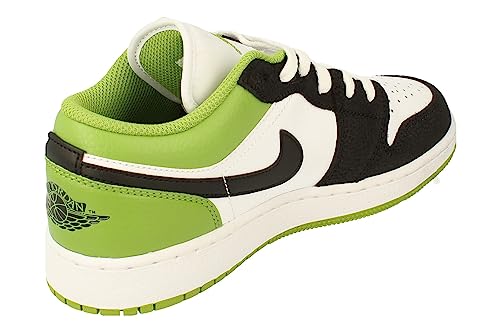Big Kid's Jordan 1 Low SE Floral Vines White/Black-Altitude Green (DQ8389 100)3