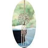 Boltz Tree of Life Pendant Owl Car Charm Rear View Mirror Accessories, Handmade Ornament Wall Hanging Home Decoration (Family Tree)