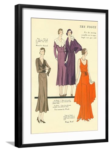 ART.COM Wall Art Print The Vogue, Dresses on Black Frame, 21" x 29"