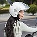 Cool Girl Pink Cat Ear Electric Motorcycle Half Face Helmet - Retro 3/4 Open Face Women's All Season Men's Scooter Moped ATV Street Jet Helmet, DOT Approved Quick Release