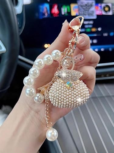 Porte-clés perlé de Corée raffiné, accessoire de mode pour sac à main
