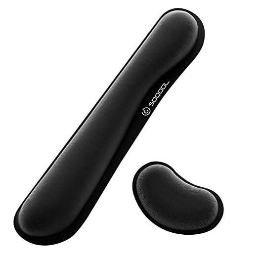 Keyboard Wrist Rest, SOQOOL Wrist Rests for Keyboard and Mouse, Superfine Lycra and Non-skid Rubber Base, Memory Foam Ergonomic Wrist Support for Easy Typing Pain Relief, Office, Computer, Laptop, Mac
