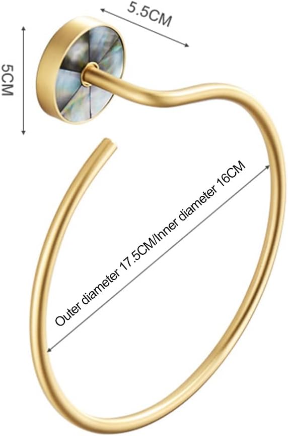 LSLYTQ Shell Light Luxury Towel Holder, Towel Ring, Bathroom Towel Hanger, Nordic Gold Towel Ring Rack