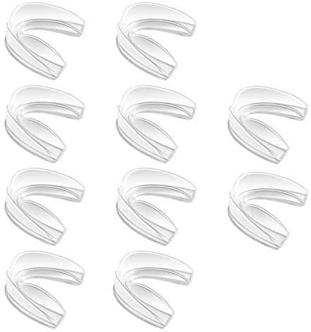Coolrunner Mouth Guard Sports, 10 Pack Athletic Mouth Guards, Professional Moldable Youth Mouthguard for Maximum Protection, Customizable for Comfort(12 Years or Older) (Transparent)