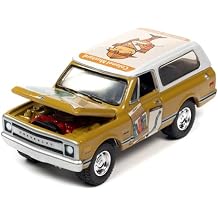 1970 Chevrolet Blazer Mustard Yellow with White Top Colonel Mustard w/Poker Chip Collectors Token Vintage Clue Pop Culture 2022 Release 2 1/64 Diecast Model Car by Johnny Lightning