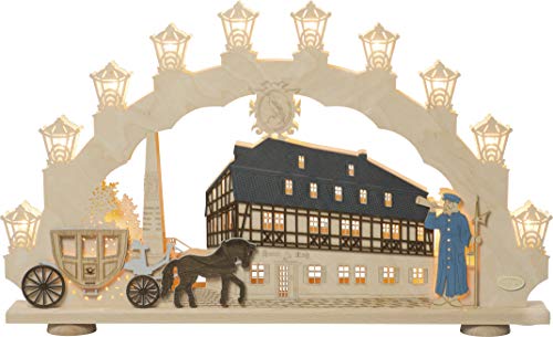 Preisvergleich Produktbild weigla LED Schwibbogen / Lichterbogen"Zwönitz" 15 flammig Erzgebirge garantiert