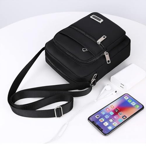 Miniatura 4 de Bolsos Cruzados Para Hombres Y Mujeres, Bolso De Hombro De Viaje, Cartera Para Teléfono, Bolso Pequeño Casual De Mensajero Para El Trabajo, Senderismo, Viajes, Negro, Small
