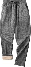 GEEK LIGHTING Men's Fleece Sweatpants Sherpa Lined Warm Drawstring Elastic Pants with Pockets
