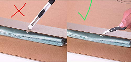 Troika Paketmesser mit kleinem Schlüsselring, 420 Edelstahl, Aluminium, matt, schwarz/silberfarben