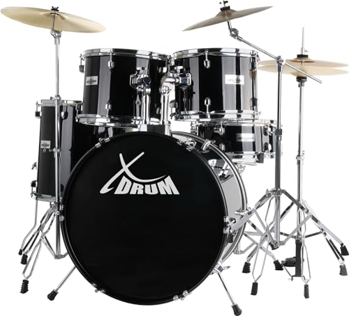 XDrum Semi 20' Studio Schlagzeug Midnight Black - 20' BD, 10' TT, 12' TT,...