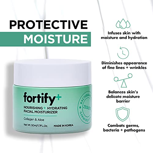 Fortify Anti-Aging Daily Facial Moisturizer With Collagen & Aloe - Nourishing & Hydrating - Vegan, Fragrance-Free, Alcohol-Free, Cruelty-Free For All Skin Types - Made In Korea - 50Ml/1.7Fl.oz. #TOP1