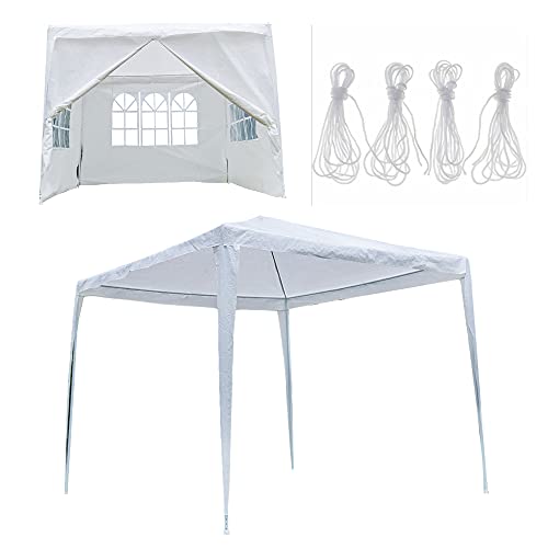 Gazebo With Sides 3x3M, Heavy Duty Waterproof White Garden Pavilion, Sun & Water Protection Marquee Gazebo, Outdoor Event Shelter Beach Canopy Wedding Party Awning Marquee Tent