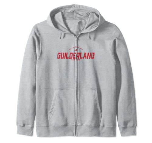 Guilderland New York NY Vintage Athletic Rojo Deportes Logo Sudadera con Capucha