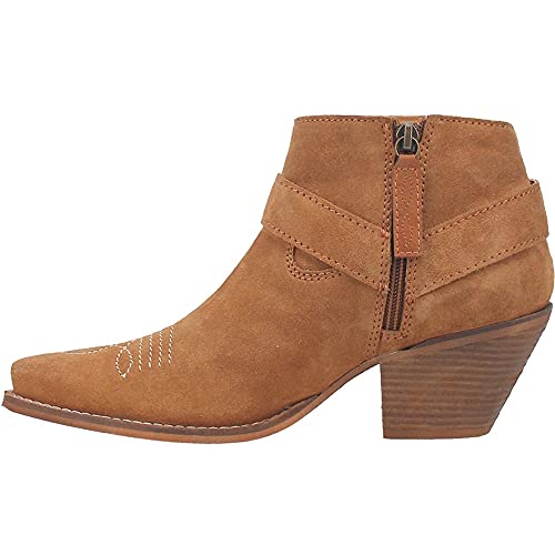 Dingo Brown Ladies Harness Buckskin Ankle Boots DI3193