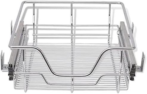 vidaXL 2 pcs Pull-Out Wire Baskets Kitchen Base Larder Units Storage Organiser 400 mm