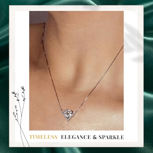 1-3 Carat Moissanite Necklace Pendant for Women Sterling Silver, GRA Certified, Elegant Gift Moissanite Necklace for Women, Wife, Girlfriend, Mom, or Birthday2