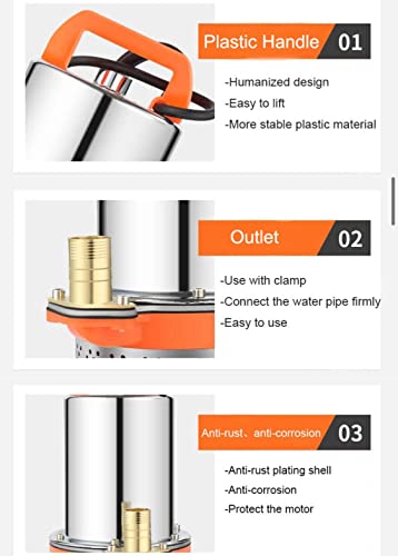Image of APMs 12V Solar Submersible Water Pump 150W Solar Panel or Battery Operated DC Water Pump Max Head 25-30 Feet & Flow 4000Lph Stainless Steel Pipe Size 1 inch Cable Length 2M (1 Year warranty)