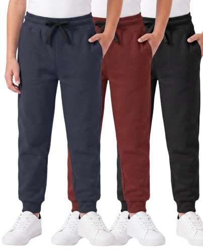 Real Essentials Boys' Cotton Fleece Jogger Sweatpants