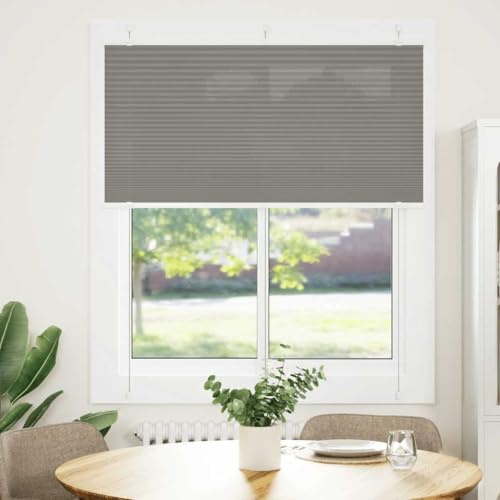 Store plissé en polyester anthracite rideau accordéon ajustable