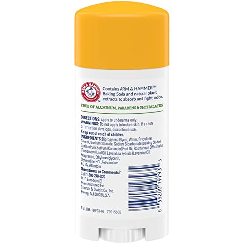 ARM & HAMMER Essentials Natural Deodorant Fresh 2.50 oz (Pack of 4)