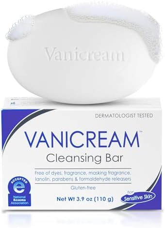 Vanicream Cleansing Bar, Gentle Body & Facial Cleanser, 3.9 Oz, Pack of 12