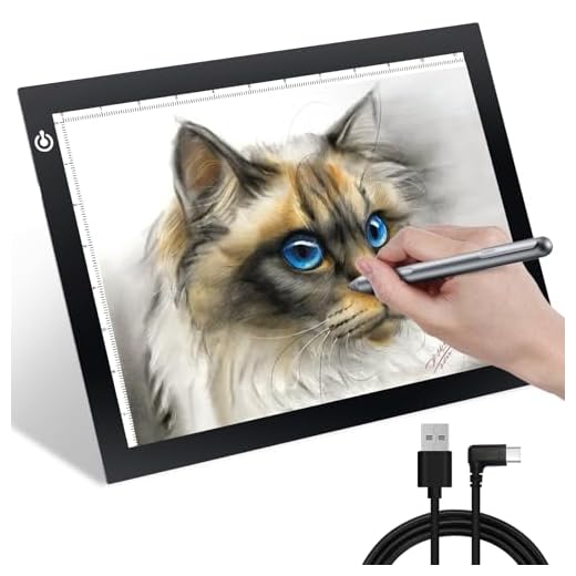KIVOTAC 9x12 Inch LED Light Pad, Ultra-Thin USB Powered Bright Light up Box Adjustable Light Table for Drawing, Weeding Vinyl, Diamond Art, Sketching, Tracing and Animation