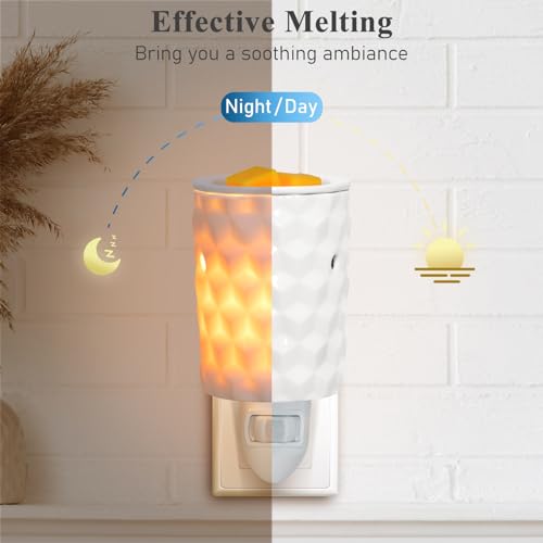 Bobolyn Plug in Wall Wax Warmer - Pluggable Ceramic Wax Melt Warmer Electric Wall Mount Wax Melt Melter Fragrance Aroma Warmer for Scented Wax Tart Cube Aromatherapy Home Office Bedroom Decor Gifts