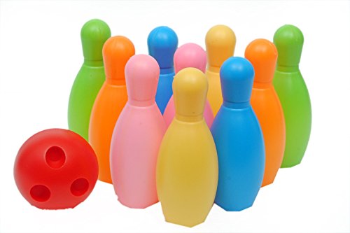 ToyMart Bowling Game Set ( 10 Bottles & 2 Balls ) (multi color )