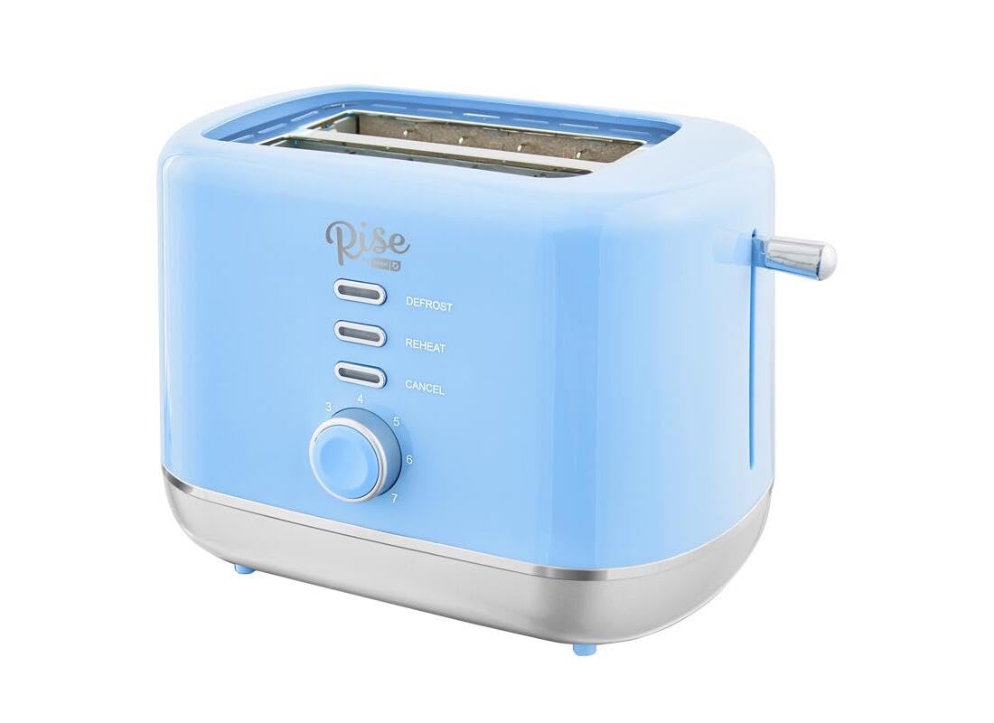 RISE BY DASH Plastic Blue 2 Slot Toaster 7.4 in. H X 7.2 in. W X 11.1 in. D