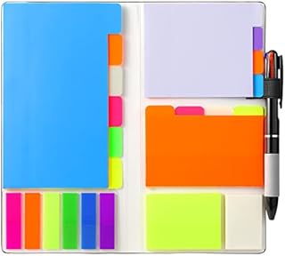 410pcs Transparent Sticky Notes with a Pen ,Hommie Self-Stick Note Pads Translucent Sticky Notes Set,Waterproof Sticky Tabs for Office,Home,School, Meeting