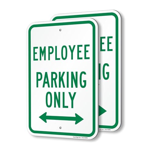 Panneau Parking Employés 30x45 cm en Alu Vert et Blanc | Lot de 2