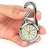 WONOLO Clip on Carabiner Luminous Face FOB Watch Digital for Doctors Nurses Paramedics Chefs Sport Unisex Men Women (Silver) #2