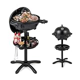 KOMFOTTEU Elektrogrill mit 2 Kochzonen, Tischgrill 1200 W mit Gewürzhalter &...