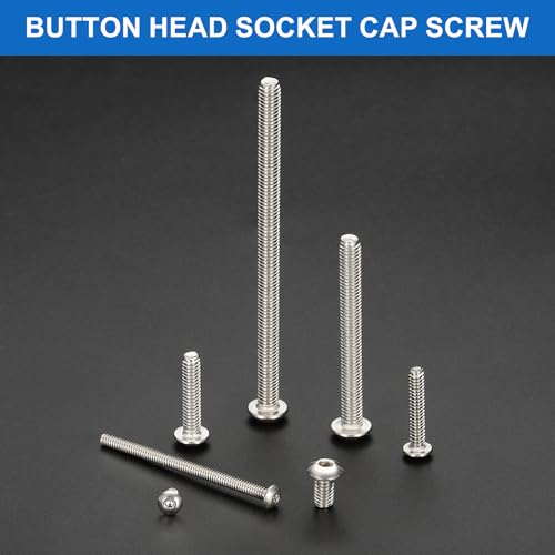 Tornillos cabeza de botón #8-32 UNC x 3 pulgadas rosca completa acero inoxidable muebles 12x 4