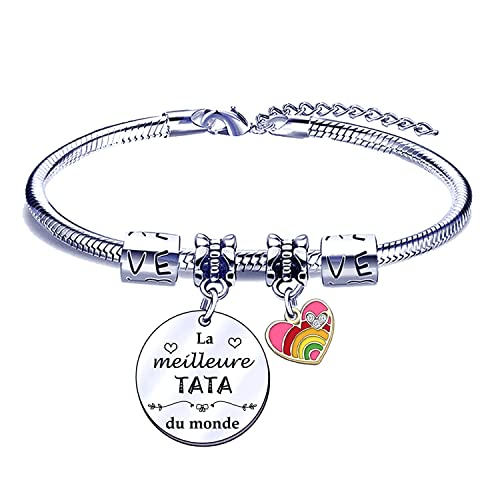 POIUYTRE Regalo di Natale Tata Regalo Braccialetto Tata Regalo di Compleanno Tata Regalo per Tata Regalo Tata Originale Idee Regalo Tata Regalo Braccialetto Donna, L, Argento