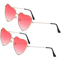 YIPFEN Gafas retro hippie en forma de corazón, accesorios de