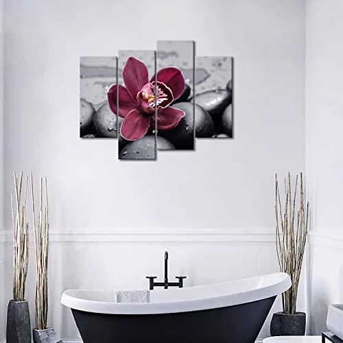 Firstwallart Dark Red Orchid On Cobblestones Wall Art Painting Pictures Print On Canvas Flower The Picture For Home Modern Decoration #TOP3