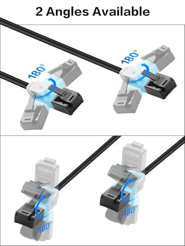 Cable Ethernet Cat6 Rotativo 6.6 pies con conector RJ45 miniatura 6