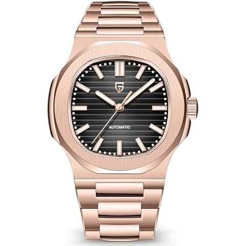 Pagani Design Automatic Watch for Men, Rose Gold 40mm Stainless Steel Minimalist Analog Gift Wristwatch Cover