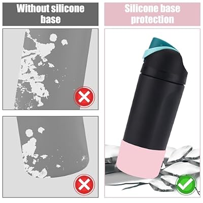 PEUTIER 2pcs Silicone Boot for Owala Kids Water Bottle 16oz/14oz, Anti-Slip Water Bottle Cover Sleeve Anti-Dent Bottom Protector Wraps Compatible with Owala Kids Stainless Steel Bottle Accessories