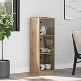 Espace de rangement polyvalent : ce buffet haut en bois (35 x 37 x 109 cm) offre un espace de rangement optimal pour la vaisselle, la décoration ou les ustensiles de cuisine avec 3 portes et étagères solides.